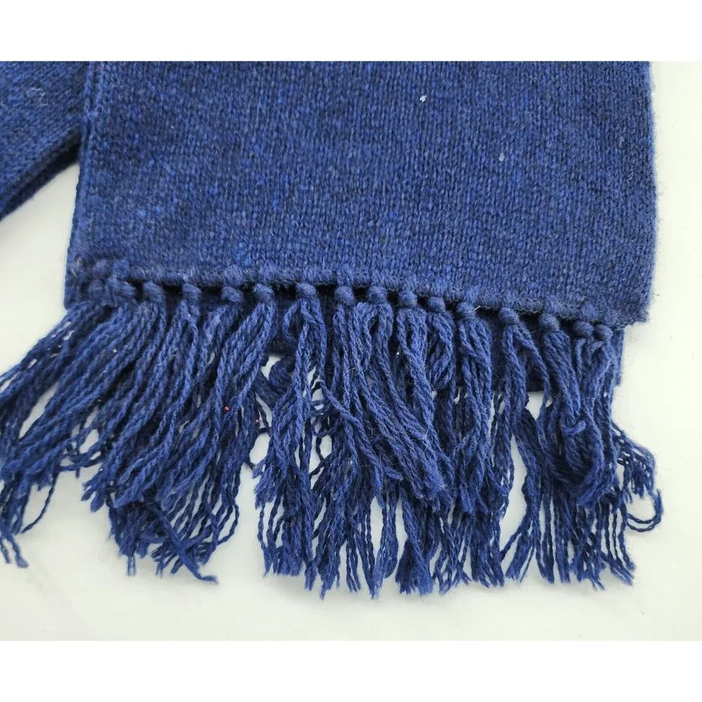 Vtg Christian Dior Knit Scarf Shetland Wool Blend Spun in England Blue 56